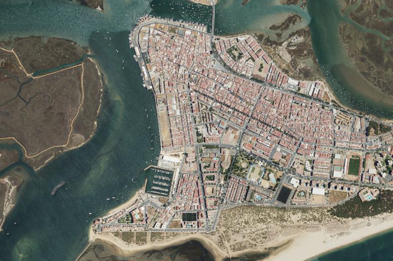 Ortofoto actual del núcleo de Isla Cristina