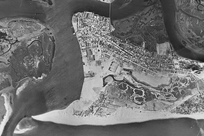 Ortofoto de 1956-1957 del núcleo de Isla Cristina