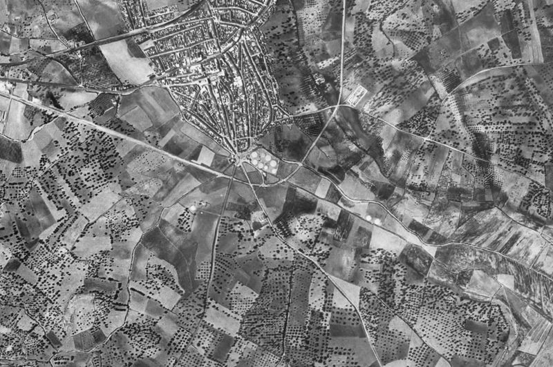 Ortofoto de 1956-1957 del núcleo de Lepe