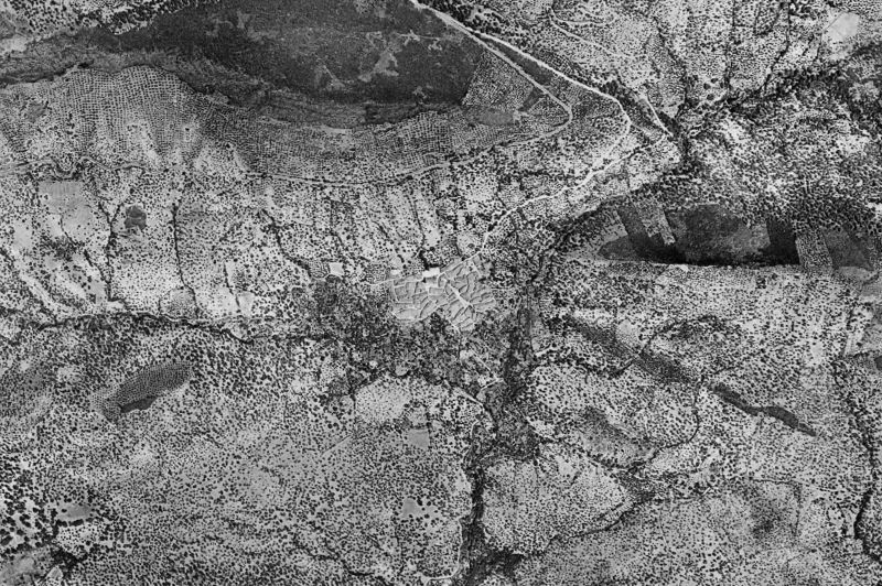 Ortofoto de 1956-1957 del núcleo de Linares de la Sierra
