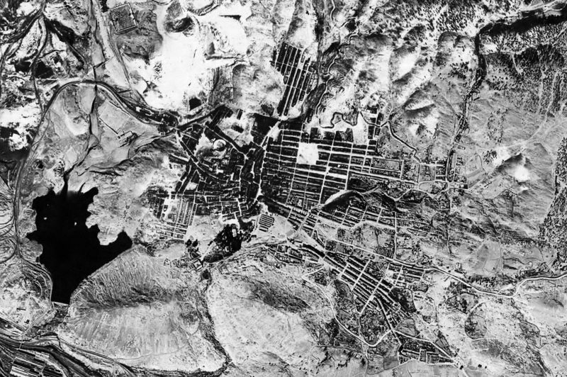 Ortofoto de 1956-1957 del núcleo de Nerva