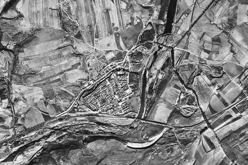 Ortofoto de 1956-1957 del núcleo de Niebla