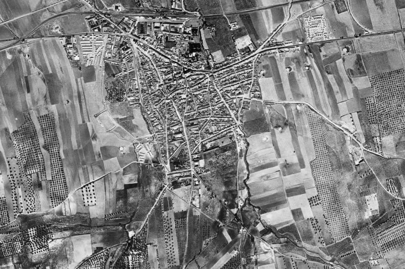 Ortofoto de 1956-1957 del núcleo de La Palma del Condado