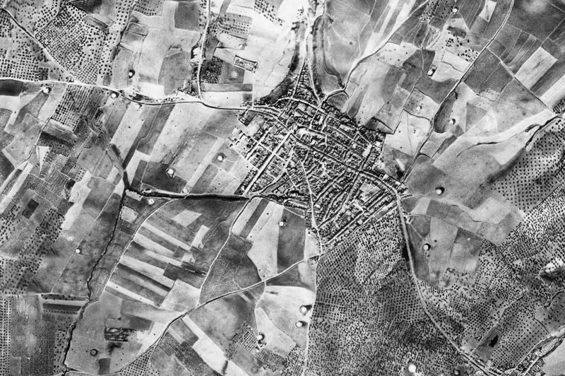 Ortofoto de 1956-1957 del núcleo de Paterna del Campo