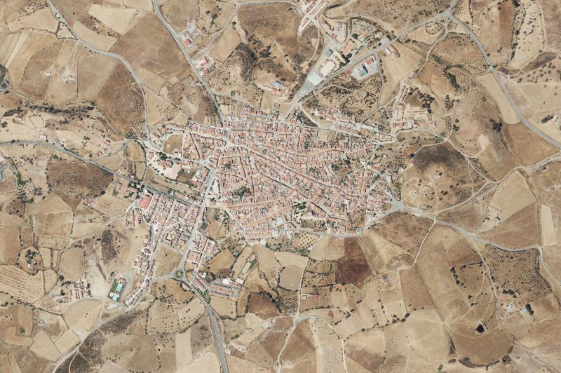 Ortofoto actual del núcleo de Puebla de Guzmán