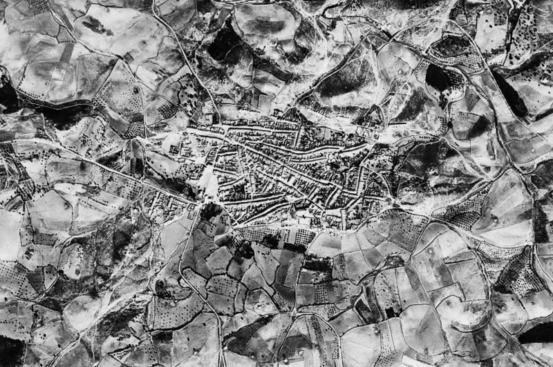 Ortofoto de 1956-1957 del núcleo de Puebla de Guzmán