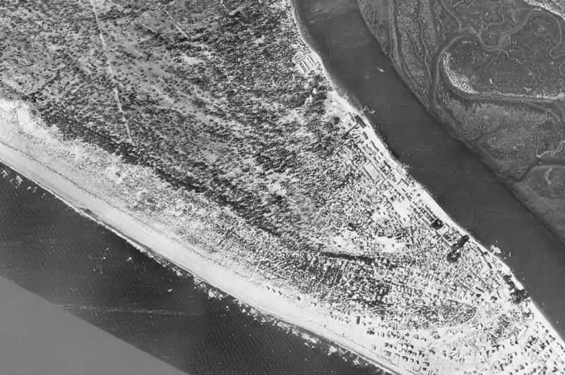 Ortofoto de 1956-1957 del núcleo de Punta Umbría