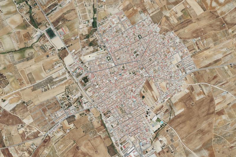 Ortofoto actual del núcleo de Rociana del Condado