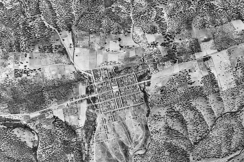 Ortofoto de 1956-1957 del núcleo de Rosal de la Frontera