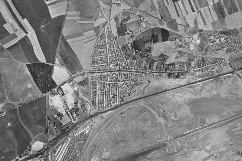 Ortofoto de 1956-1957 del núcleo de San Juan del Puerto