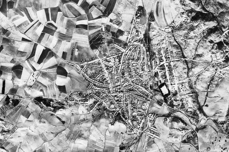 Ortofoto de 1956-1957 del núcleo de Valverde del Camino