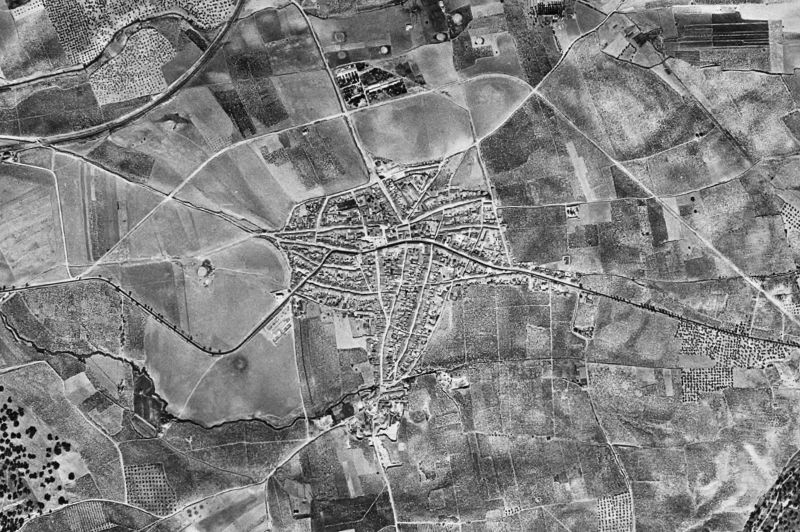Ortofoto de 1956-1957 del núcleo de Villalba del Alcor