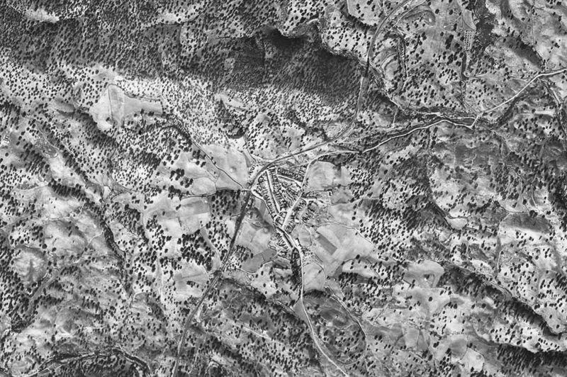 Ortofoto de 1956-1957 del núcleo de Villanueva de las Cruces