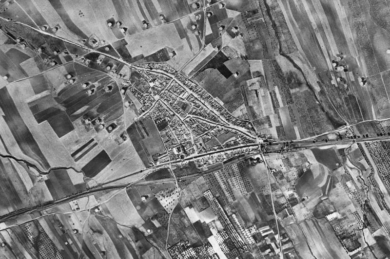 Ortofoto de 1956-1957 del núcleo de Villarrasa