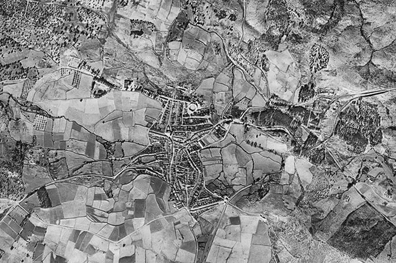 Ortofoto de 1956-1957 del núcleo de Zalamea la Real
