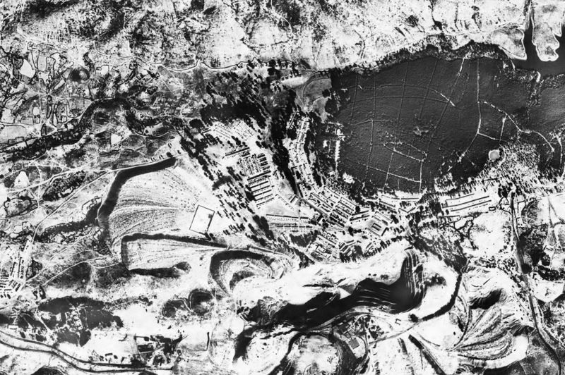 Ortofoto de 1956-1957 del núcleo de La Zarza-Perrunal