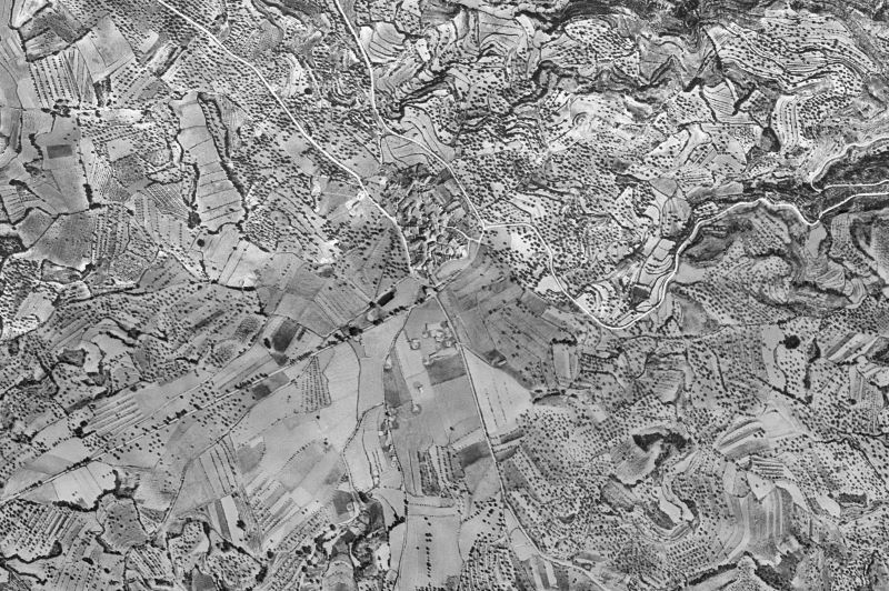 Ortofoto de 1956-1957 del núcleo de Adahuesca