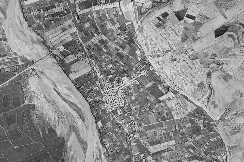 Ortofoto de 1956-1957 del núcleo de Albalate de Cinca
