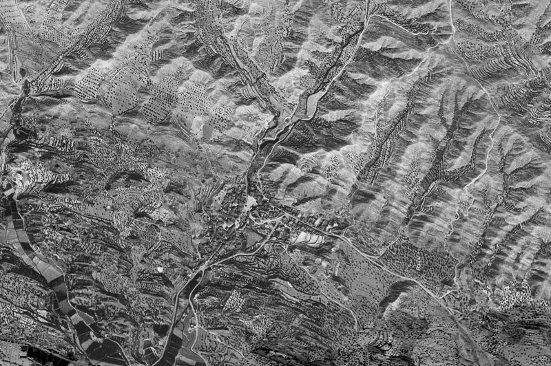 Ortofoto de 1956-1957 del núcleo de Albelda