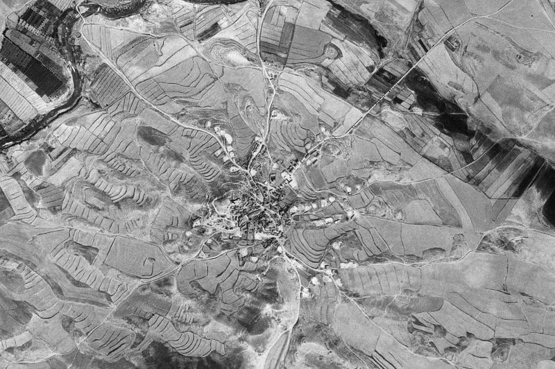 Ortofoto de 1956-1957 del núcleo de Alcalá de Gurrea