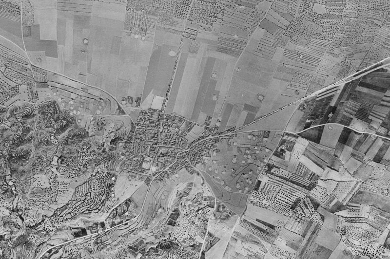 Ortofoto de 1956-1957 del núcleo de Alcampell