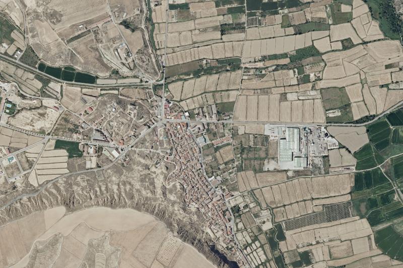 Ortofoto actual del núcleo de Alcolea de Cinca