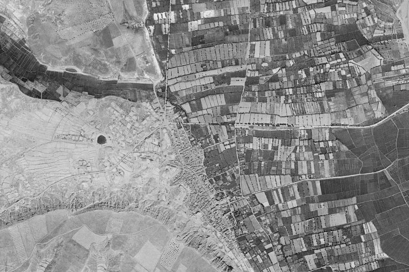 Ortofoto de 1956-1957 del núcleo de Alcolea de Cinca