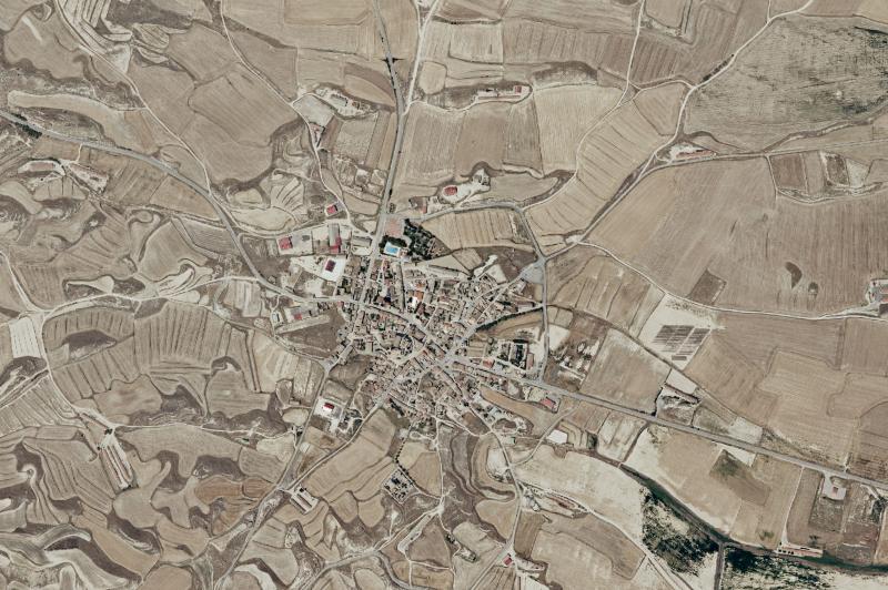 Ortofoto actual del núcleo de Alcubierre