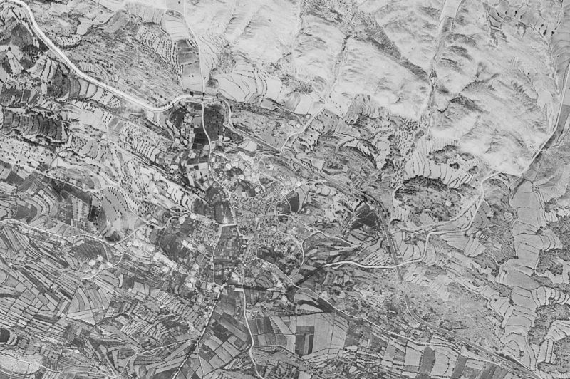 Ortofoto de 1956-1957 del núcleo de Almunia de San Juan