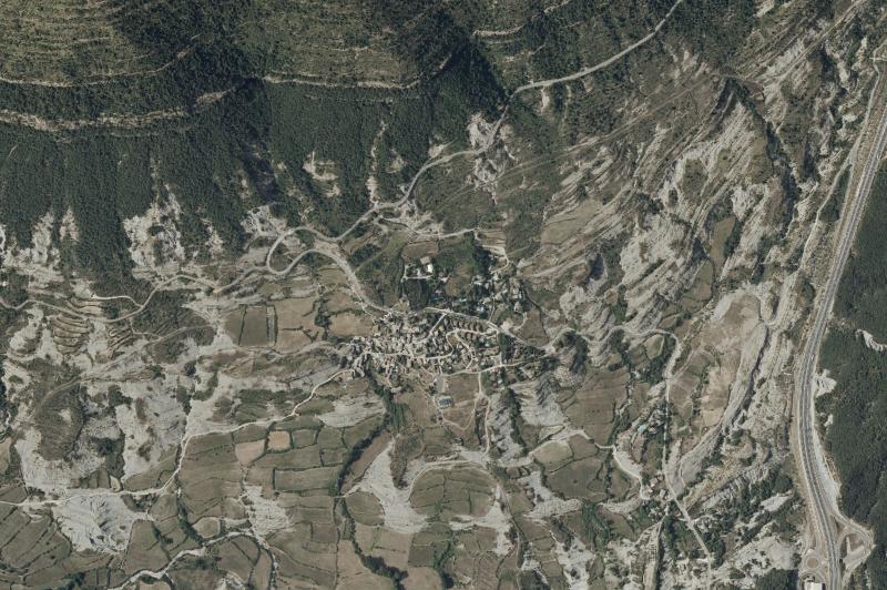 Ortofoto actual del núcleo de Arguis