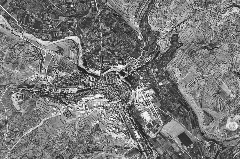 Ortofoto de 1956-1957 del núcleo de Barbastro