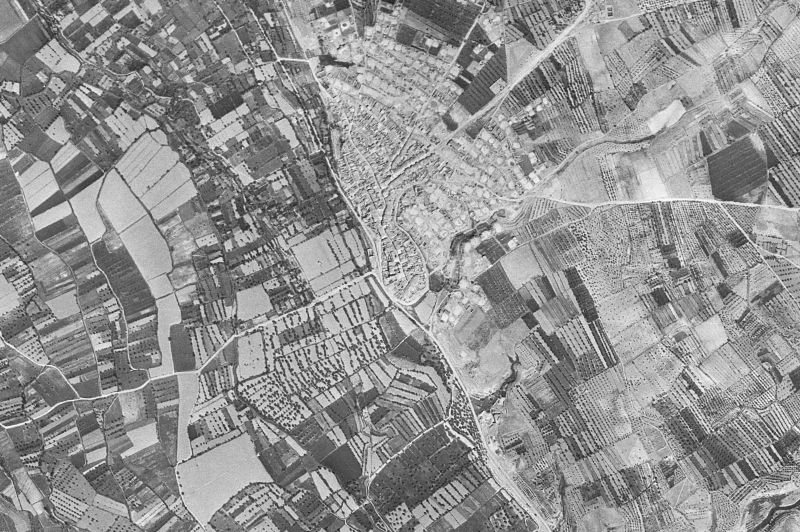 Ortofoto de 1956-1957 del núcleo de Belver de Cinca