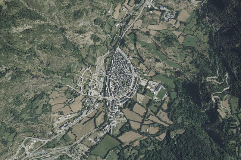 Ortofoto actual del núcleo de Benasque
