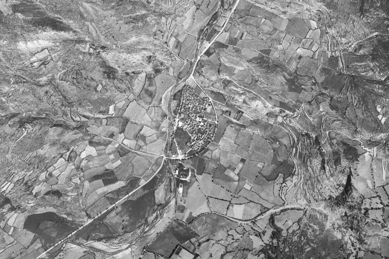 Ortofoto de 1956-1957 del núcleo de Benasque