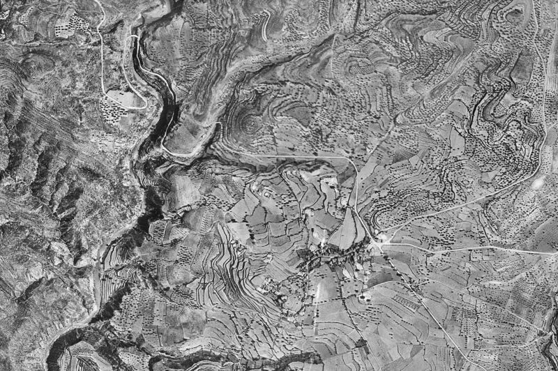 Ortofoto de 1956-1957 del núcleo de Bierge