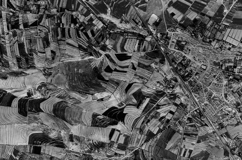 Ortofoto de 1956-1957 del núcleo de Binéfar