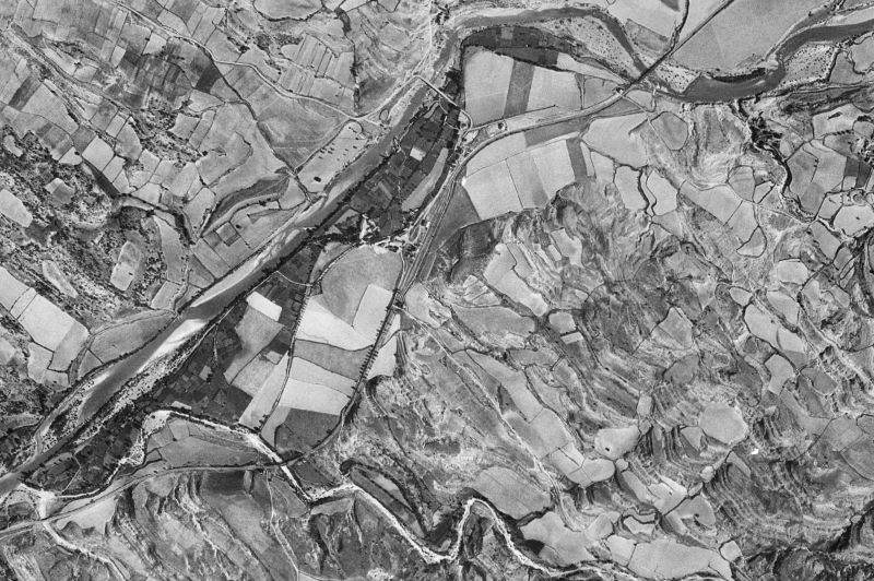 Ortofoto de 1956-1957 del núcleo de Caldearenas