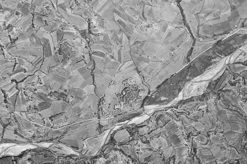 Ortofoto de 1956-1957 del núcleo de Capella