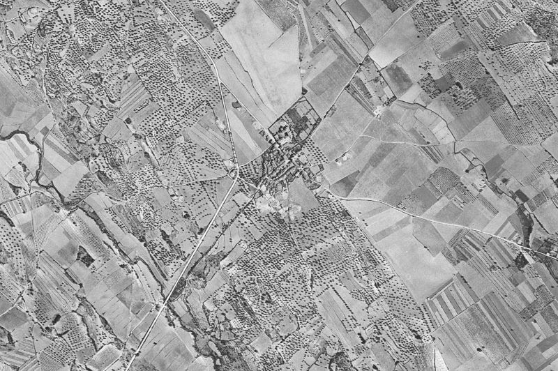 Ortofoto de 1956-1957 del núcleo de Casbas de Huesca