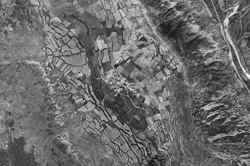Ortofoto de 1956-1957 del núcleo de Chía