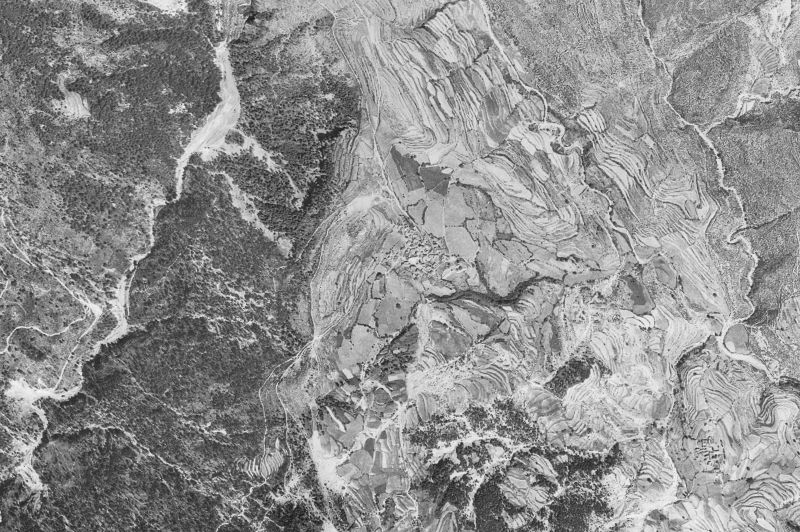 Ortofoto de 1956-1957 del núcleo de Fanlo