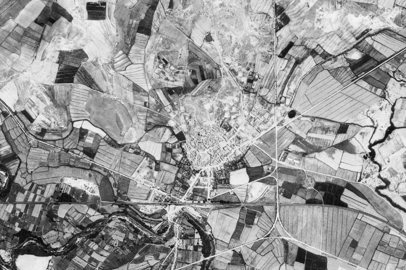 Ortofoto de 1956-1957 del núcleo de Grañén