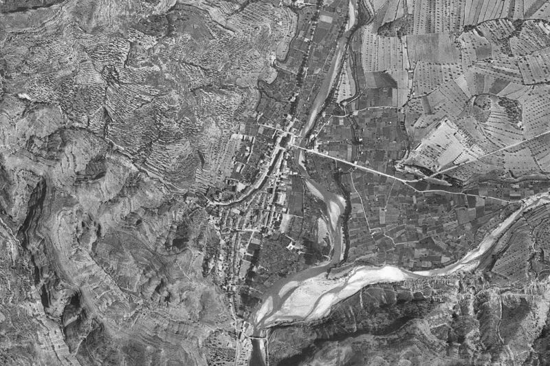 Ortofoto de 1956-1957 del núcleo de Graus