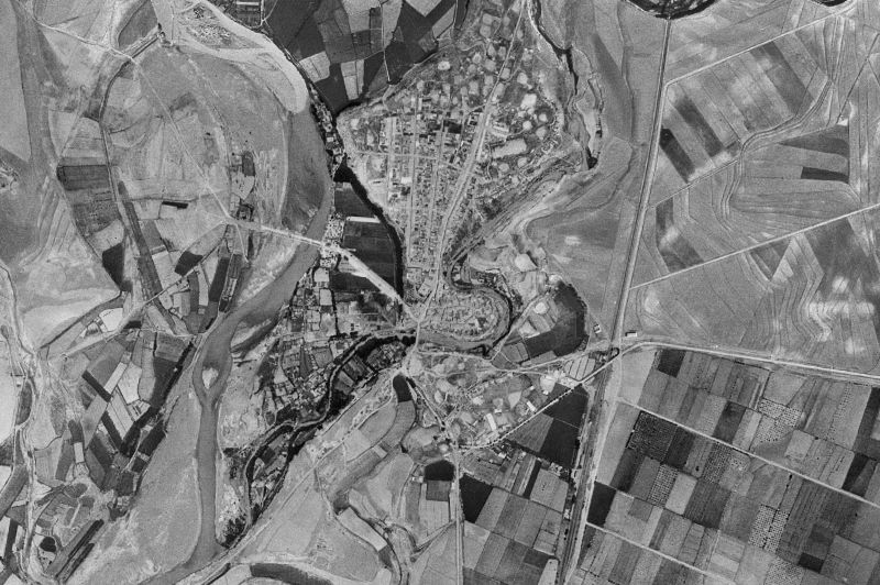 Ortofoto de 1956-1957 del núcleo de Gurrea de Gállego