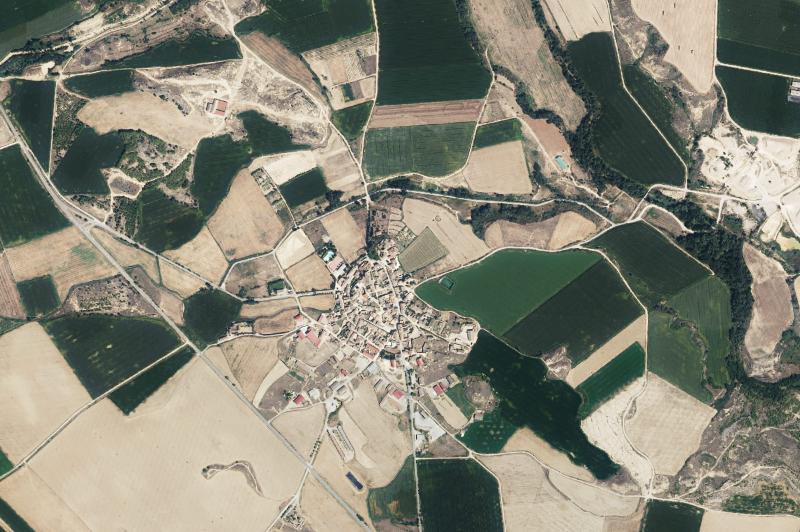 Ortofoto actual del núcleo de Huerto