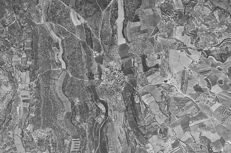 Ortofoto de 1956-1957 del núcleo de Ibieca