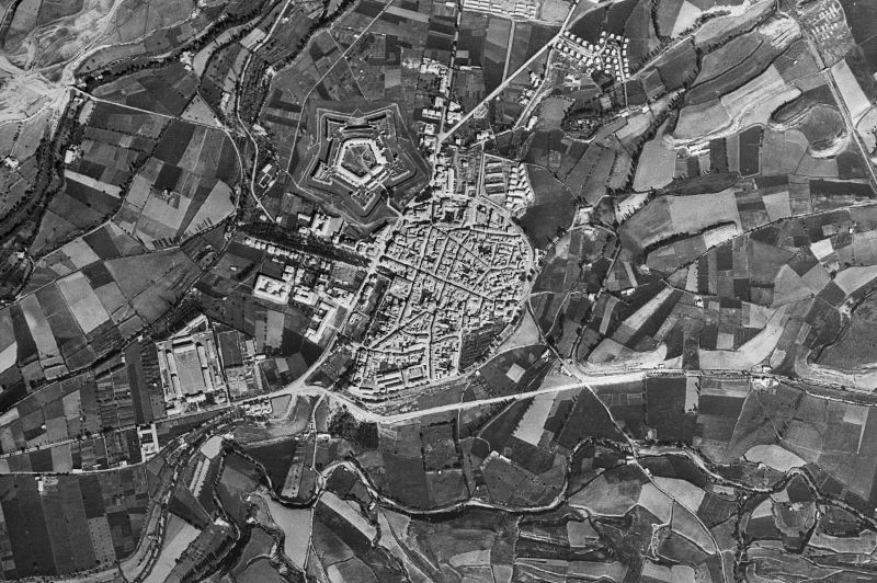 Ortofoto de 1956-1957 del núcleo de Jaca