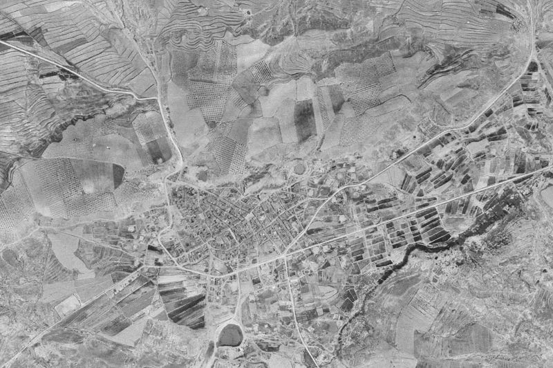 Ortofoto de 1956-1957 del núcleo de Lanaja
