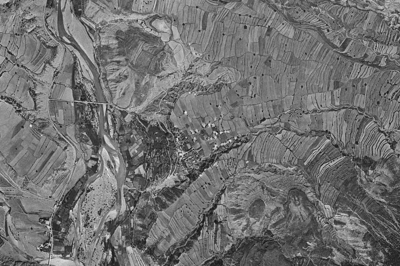 Ortofoto de 1956-1957 del núcleo de Laspuña