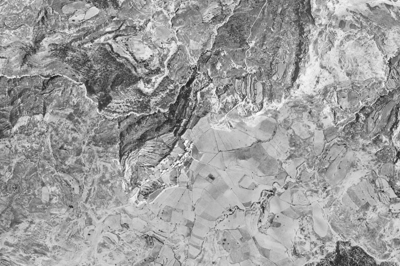 Ortofoto de 1956-1957 del núcleo de Monesma y Cajigar